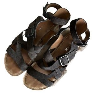 Trask Women’s 9M Gray Suede Ankle Sandals